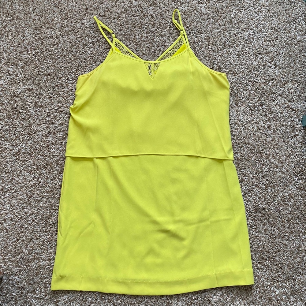 Neon Yellow/Green Spaghetti Strap Dress
